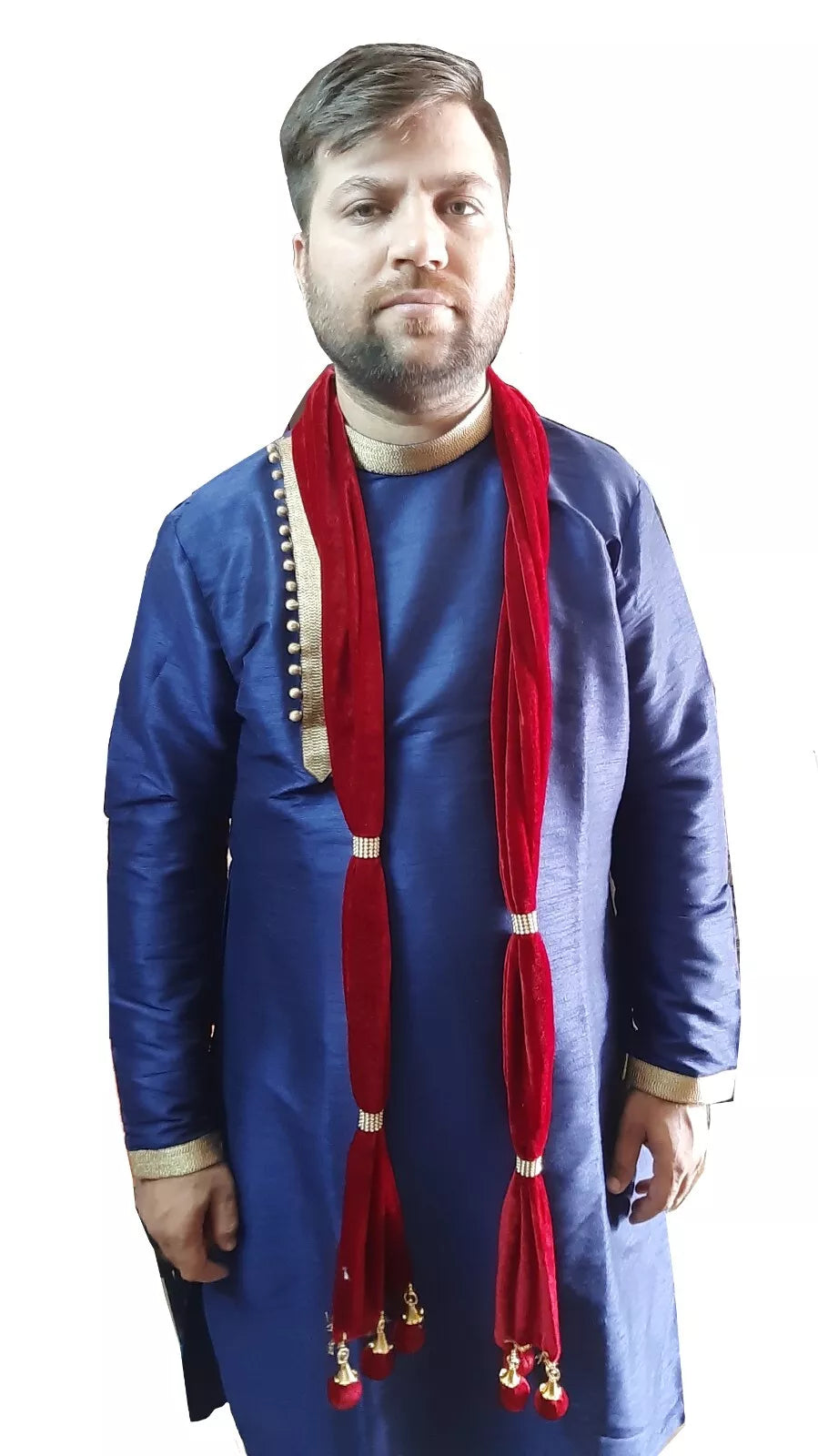 Men Stole Indian Handmade Velvet Wedding Dupatta Traditional Groom Scarves By Kalra Creations