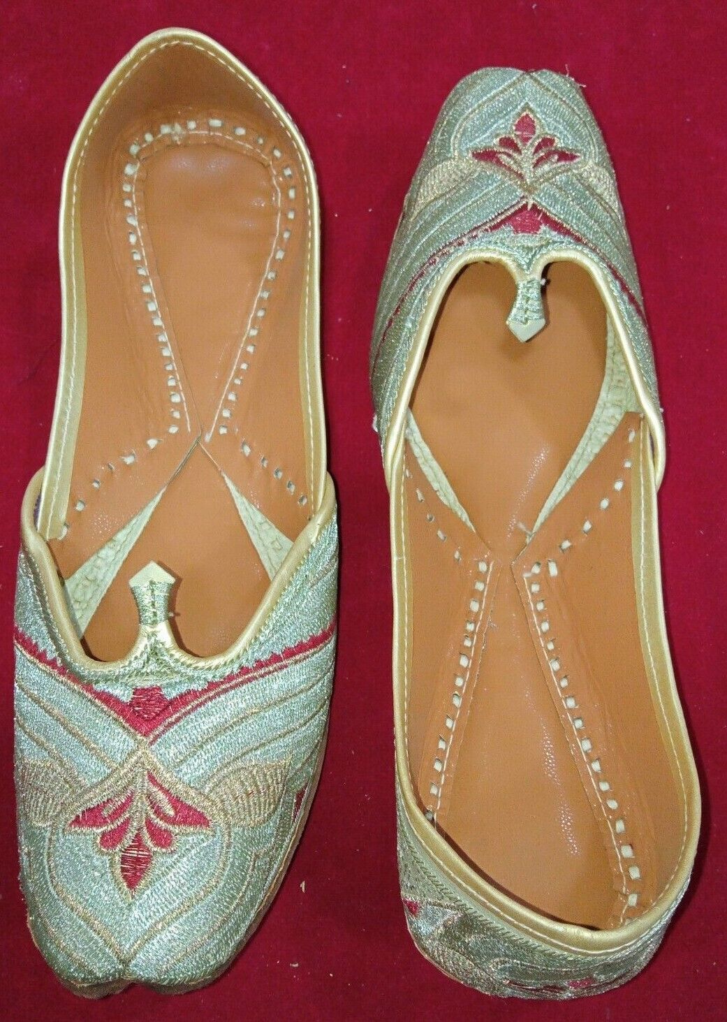 Women Shoes Handmade Indian Jutties Leather Casual Mojaries Flip-Flops Flat US 5.5-7.5