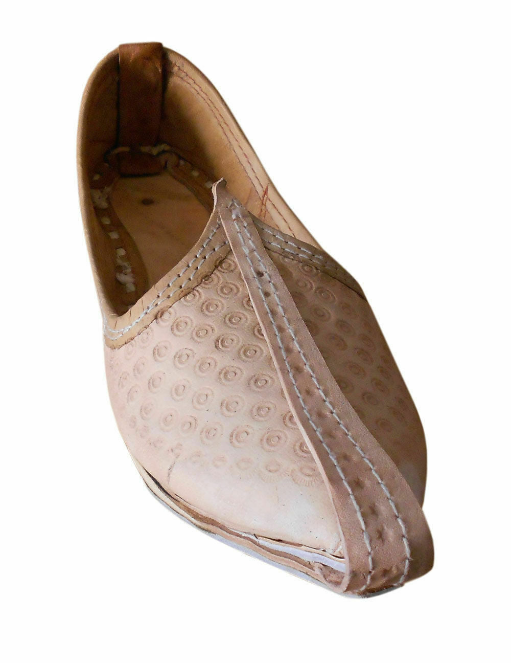 By Kalra Creations Men Shoes Traditional Indian Leather Mojaries Cream Oxfords Jutties Flip-Flops Flat US 8-10
