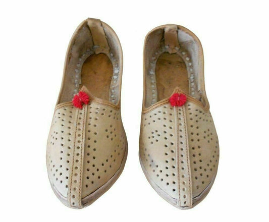 Men Shoes Traditional Indian Handmade Jutties Leather Ethnic Mojaries Flip-Flops Flat US 7-8