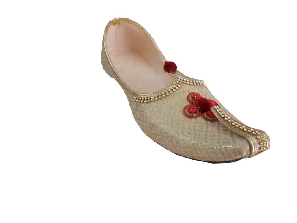 By Kalra Creations Men Shoes Wedding Jutties Handmade Khussa Cream Mojaries Loafers Slip Flip-Flops Flat US 6-12