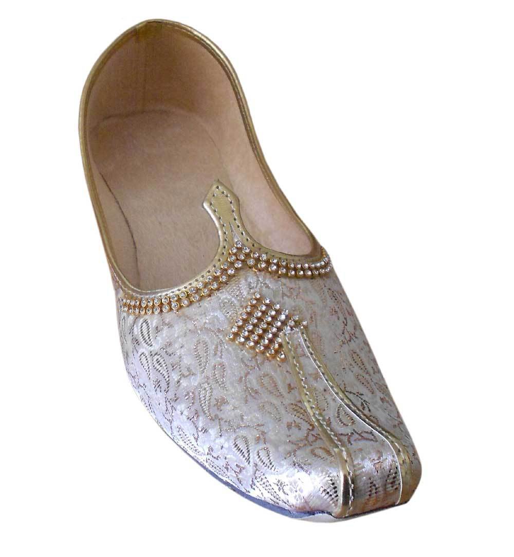 By Kalra Creations Men Shoes Traditional Groom Leather Mojaries Khussa Wedding Cream Jutties Flip-Flops Flat US 7-12