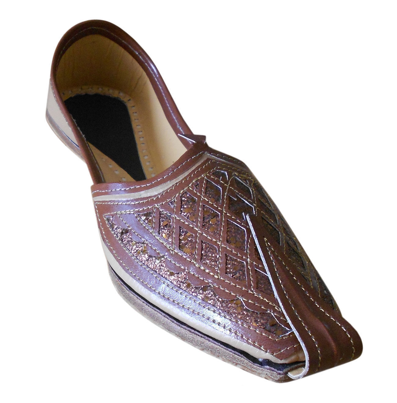 By Kalra Creations Men Shoes Indian Punjabi Mojaries Indian Handmade Punjabi Khussa Leather Jutties Flip-Flops US 7-9