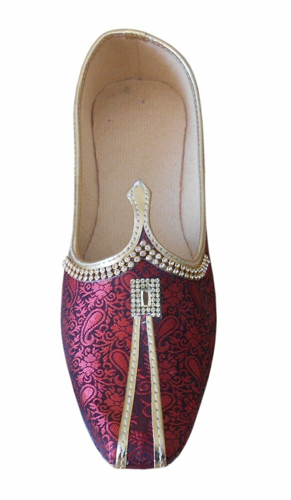 By Kalra Creations Men Shoes Mojaries Loafers & Slip Ons Groom Khussa Groom Maroon Flip-Flops Flat US 6/7