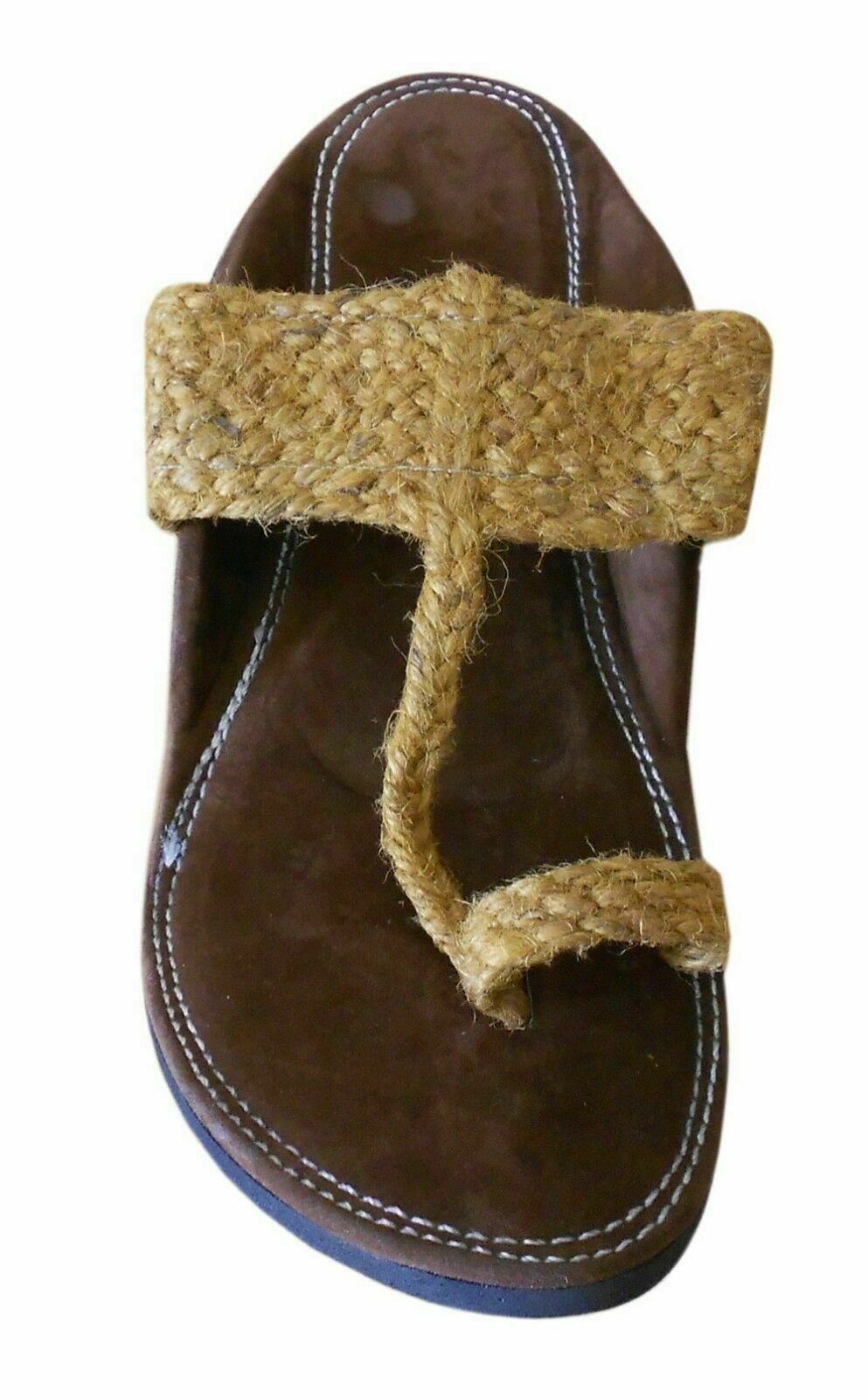 By Kalra Creations Men Slippers Traditional Handmade Jutties Ethnic Designer Cream Slip-Ons Brown Mojaries Flip-Flops US 6-7
