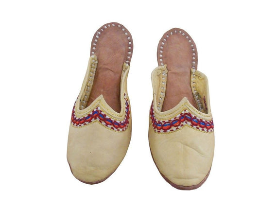 Women Clogs Slippers Indian Handmade Yellow Mojaries Leather Jutties Flip-Flops Flat US 4