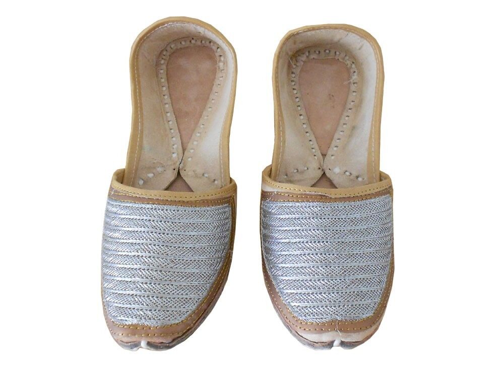 By Kalra Creations Men Shoes Indian Handmade Leather Indian Ethnic Jutties Traditional Loafers Wheat Khussa Flip-Flop US 7