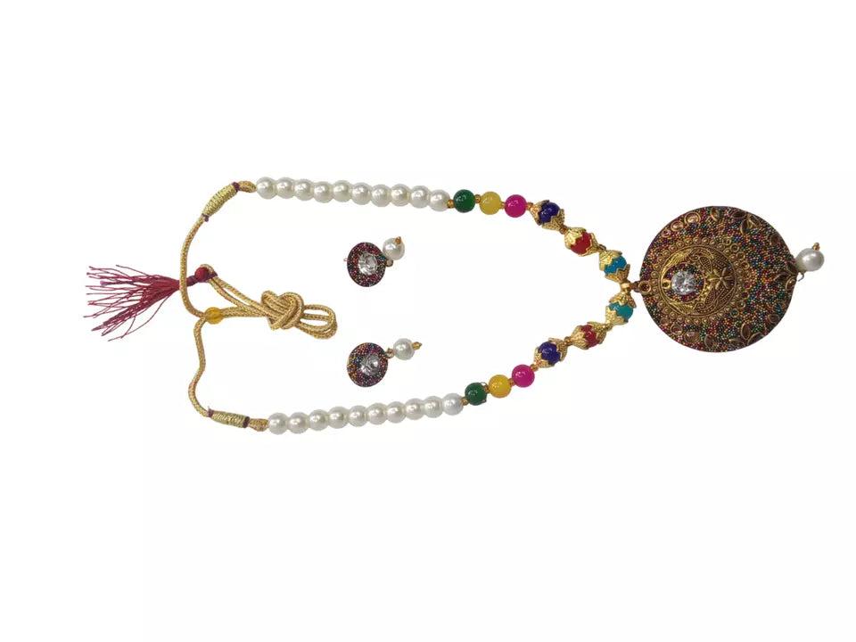 Women Jewellery Necklace Stylish Gold Plated Antique Wedding Girls Pendant Set By Kalra Creations