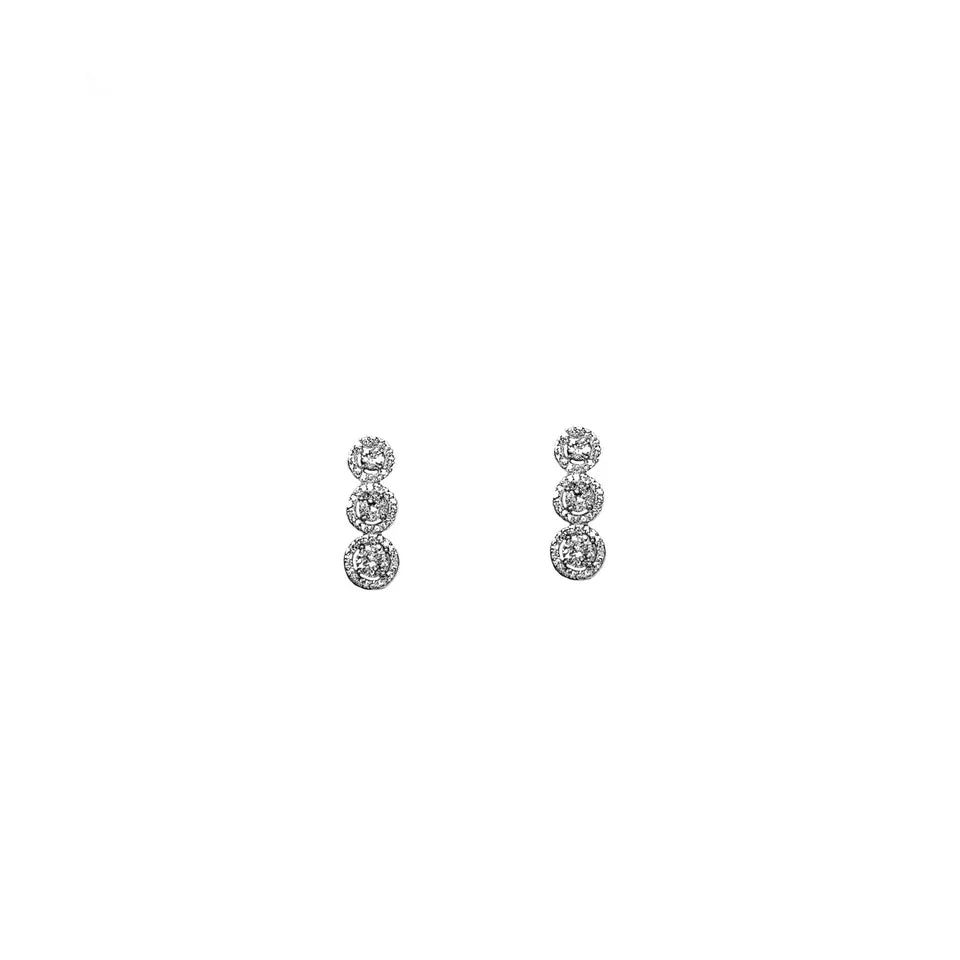 Women AD Necklace Set Indian Bollywood Bridal Set Silver Plated Jewelry Earrings By Kalra Creations