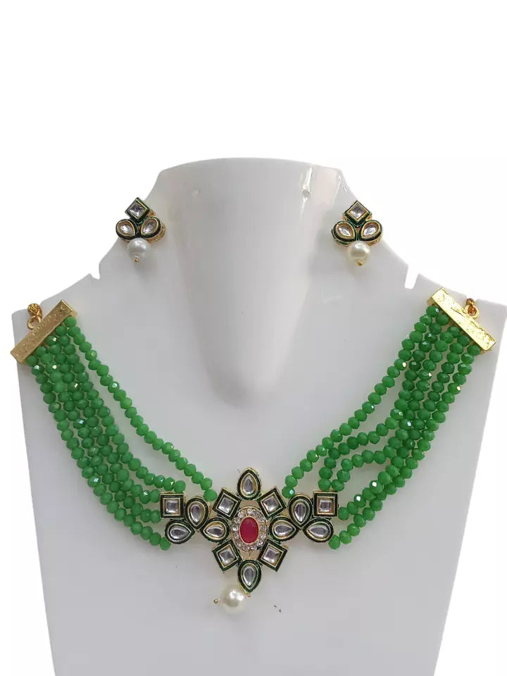 Women Jewellery Necklace Stylish Gold Plated Antique Wedding Girls Pendant Set By Kalra Creations