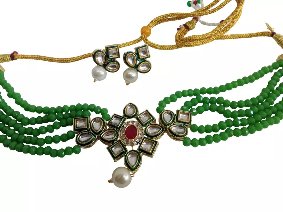 Women Jewellery Necklace Stylish Gold Plated Antique Wedding Girls Pendant Set By Kalra Creations