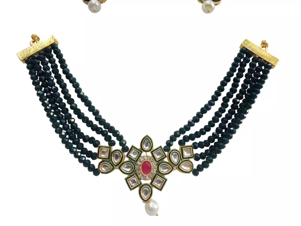 Women Jewellery Necklace Stylish Gold Plated Antique Wedding Girls Pendant Set By Kalra Creations