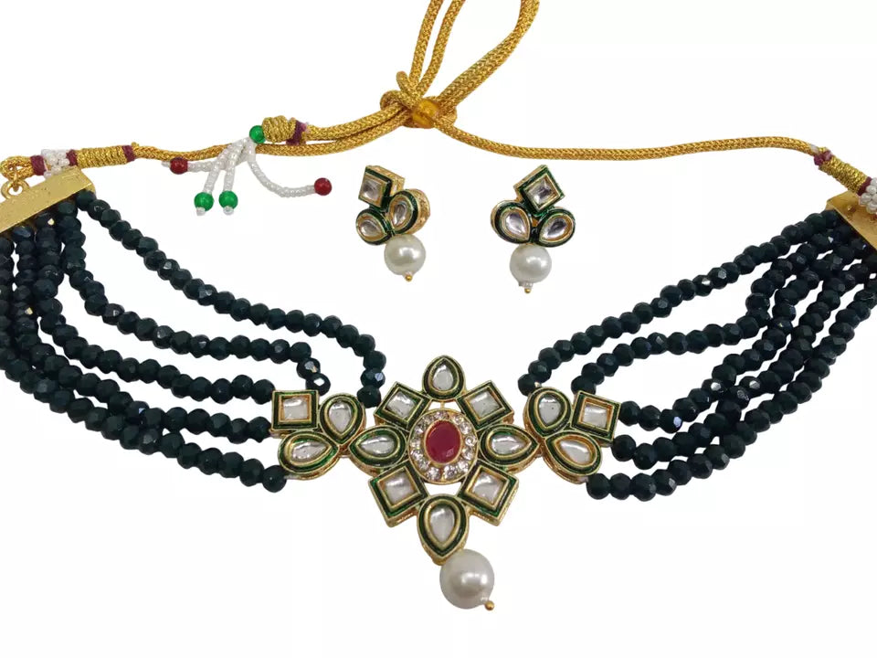 Women Jewellery Necklace Stylish Gold Plated Antique Wedding Girls Pendant Set By Kalra Creations