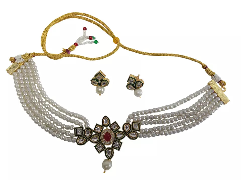 Women Jewellery Necklace Stylish Gold Plated Antique Wedding Girls Pendant Set By Kalra Creations