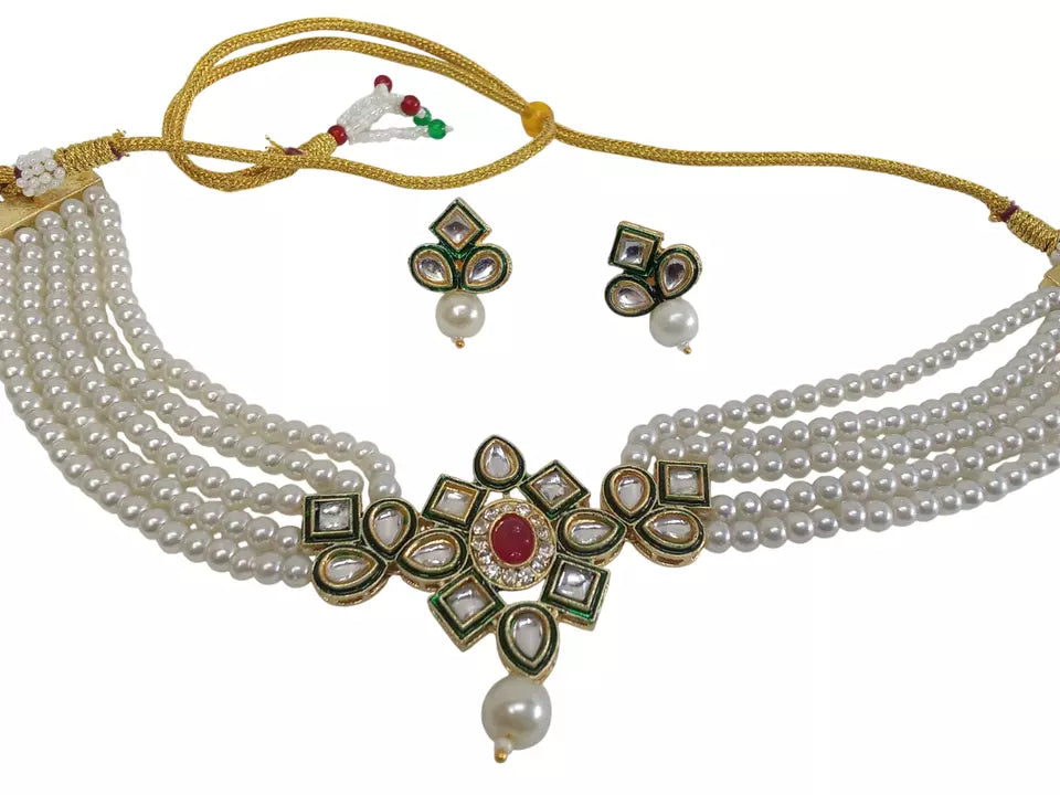 Women Jewellery Necklace Stylish Gold Plated Antique Wedding Girls Pendant Set By Kalra Creations