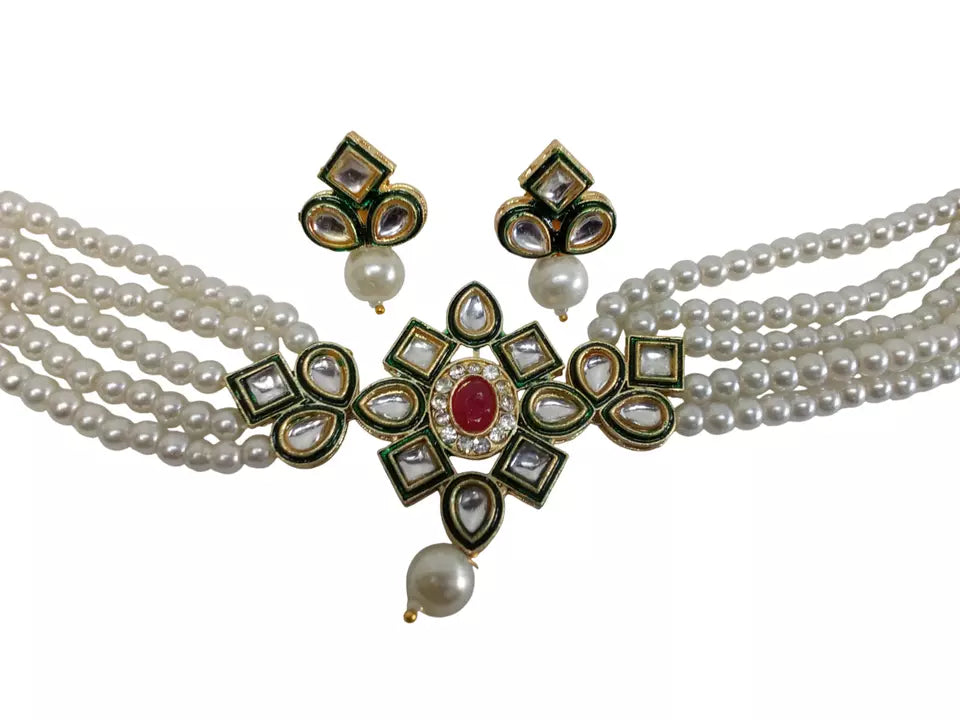 Women Jewellery Necklace Stylish Gold Plated Antique Wedding Girls Pendant Set By Kalra Creations