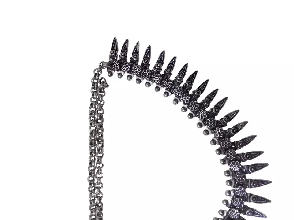 Women Oxidised German Silver Necklace Brass for Women and Girl's By Kalra Creations