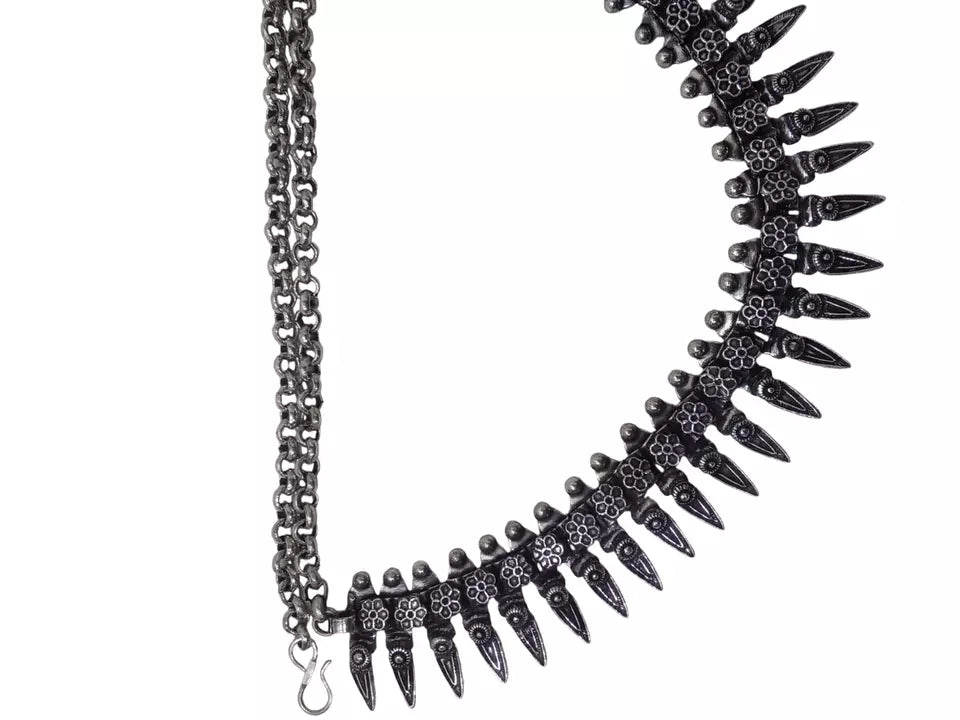 Women Oxidised German Silver Necklace Brass for Women and Girl's By Kalra Creations
