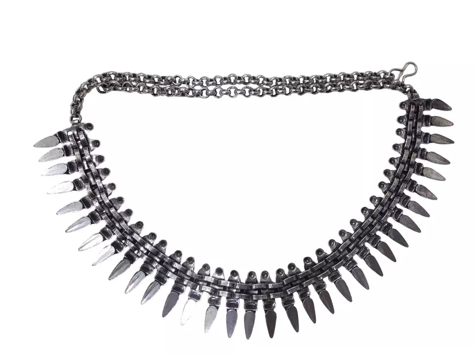 Women Oxidised German Silver Necklace Brass for Women and Girl's By Kalra Creations