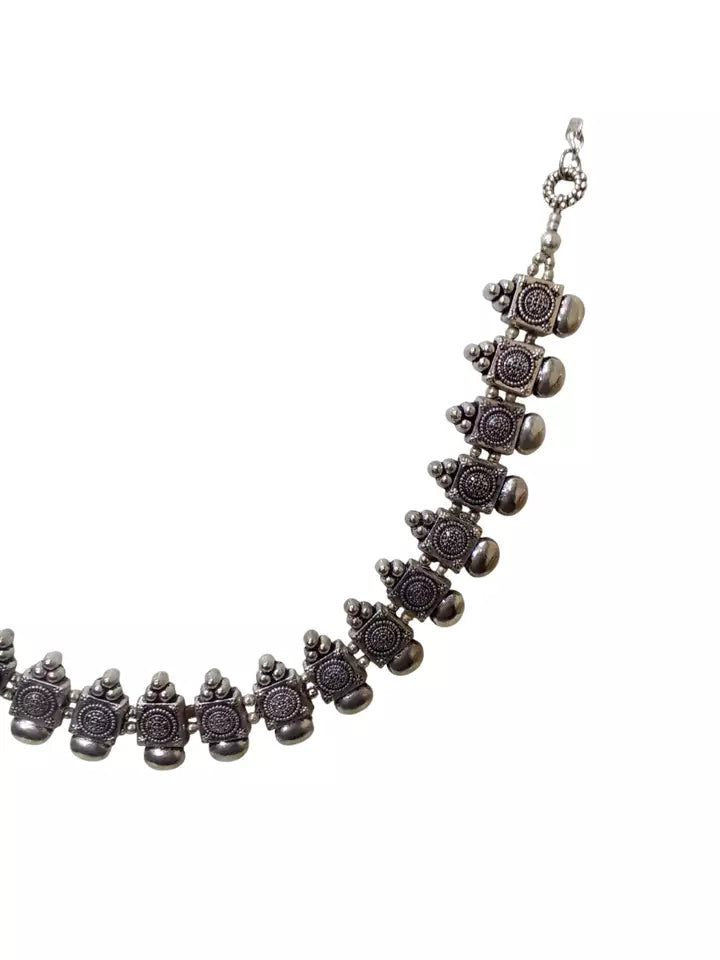 Women Oxidised German Silver Necklace Brass for Women and Girl's By Kalra Creations