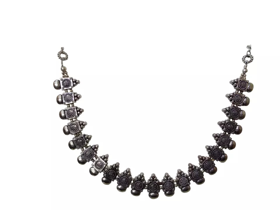 Women Oxidised German Silver Necklace Brass for Women and Girl's By Kalra Creations