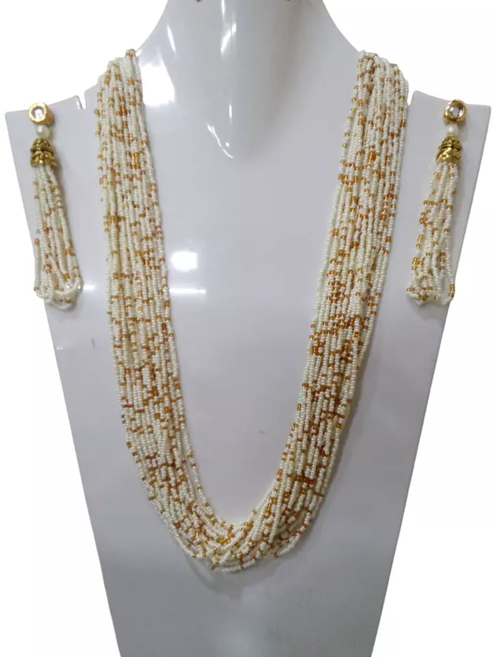 Women Gold Tone Wedding Pearls Necklace Earring Set Women By Kalra Creations