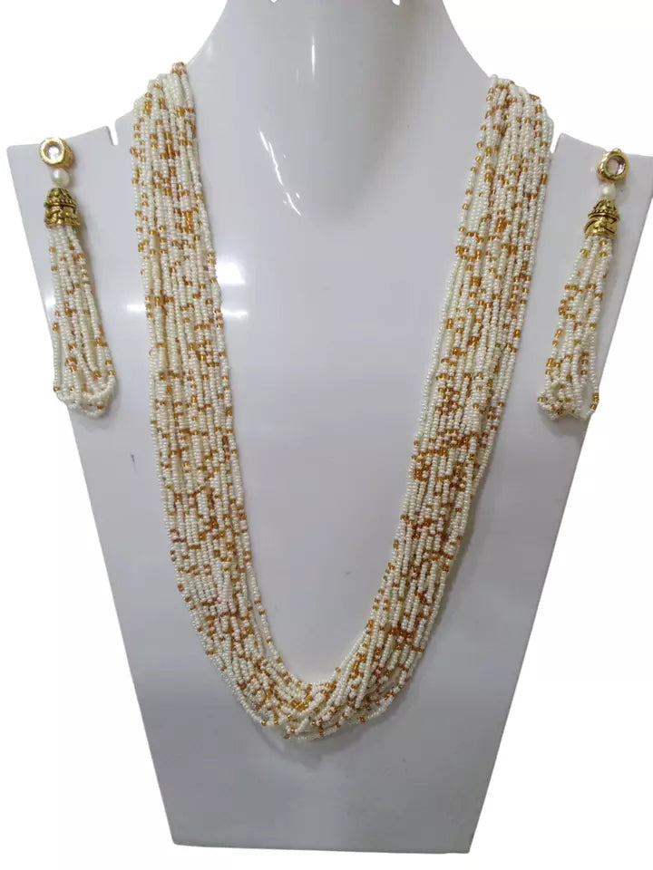 Women Gold Tone Wedding Pearls Necklace Earring Set Women By Kalra Creations