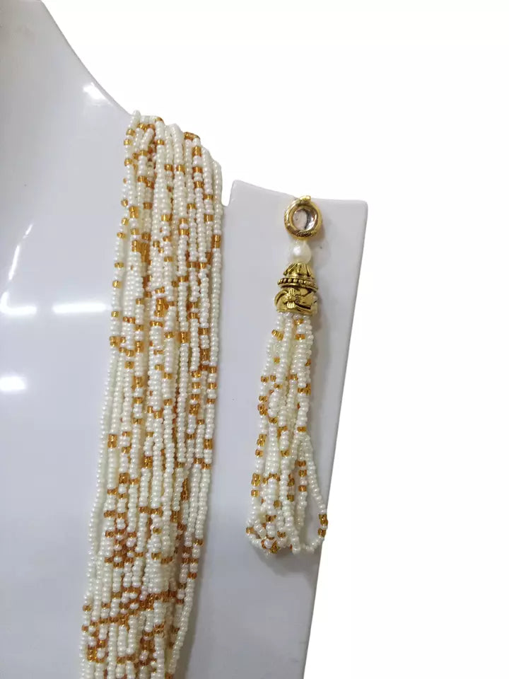 Women Gold Tone Wedding Pearls Necklace Earring Set Women By Kalra Creations