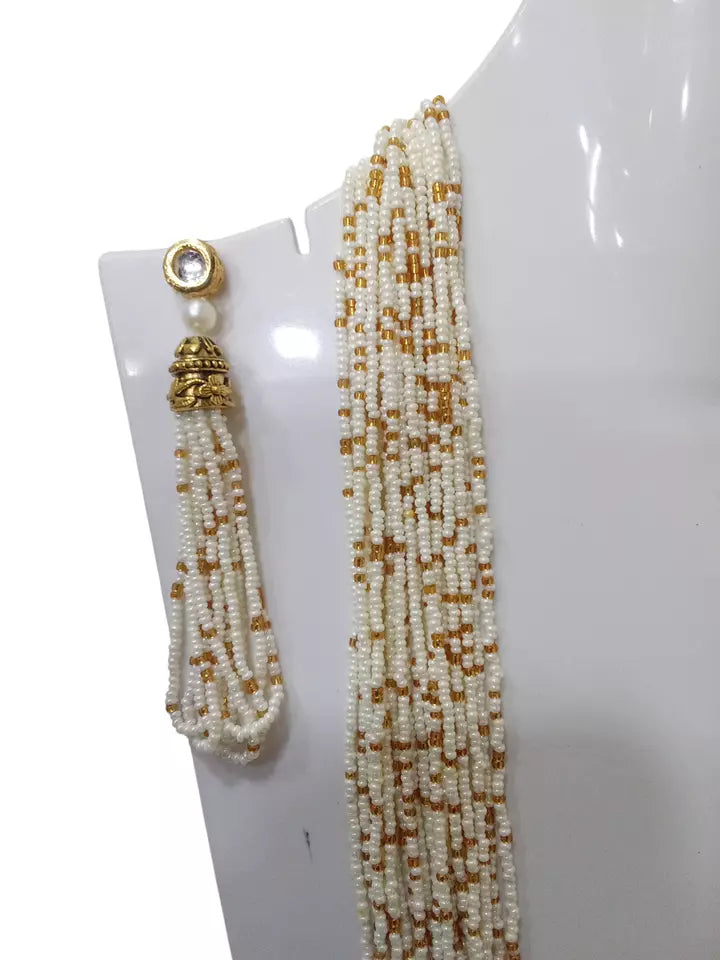 Women Gold Tone Wedding Pearls Necklace Earring Set Women By Kalra Creations