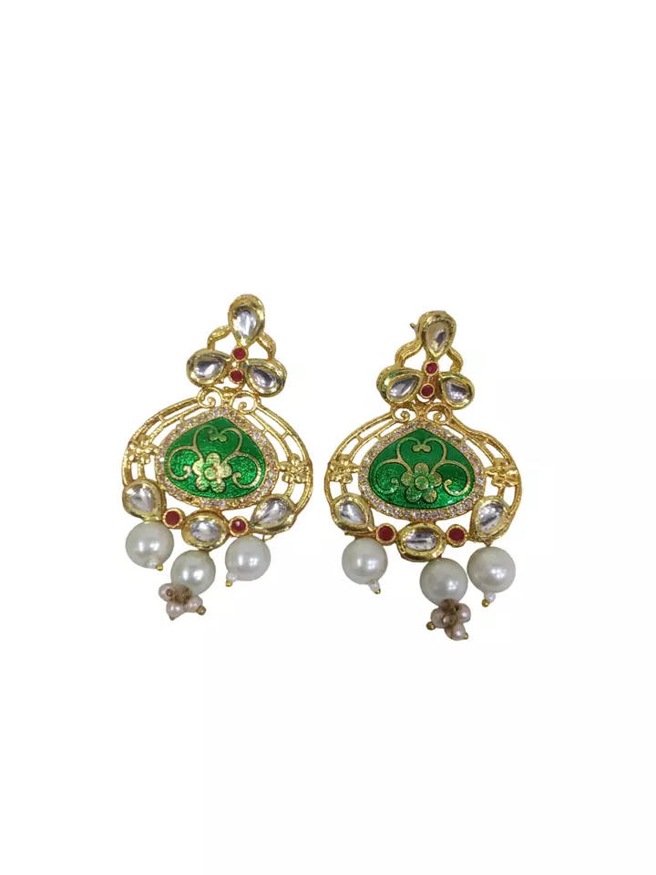 Women Jewellery Necklace Set Stylish Gold Plated Antique Semi-Circle Pendant By Kalra Creations