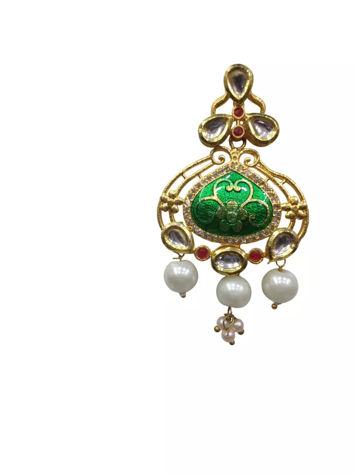 Women Jewellery Necklace Set Stylish Gold Plated Antique Semi-Circle Pendant By Kalra Creations