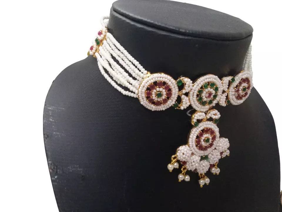 Jewellery Gold Plated Choker Women Wedding Necklace Set Stylish Girls Pendant By Kalra Creations