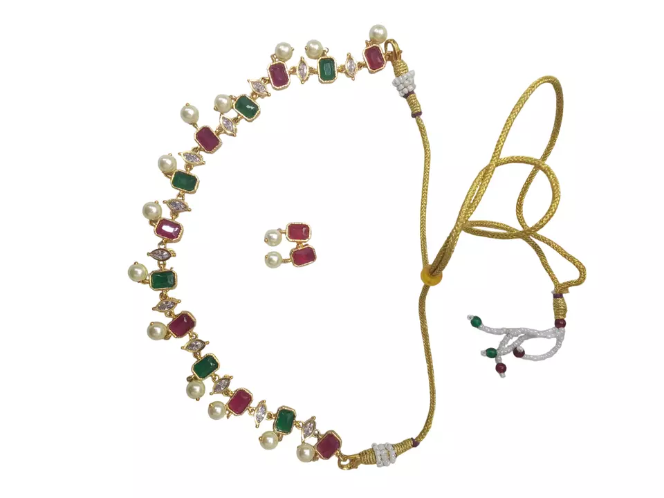 Gold Plated Women Wedding Stylish Jewellery Choker Girls Pendant Necklace Set By Kalra Creations