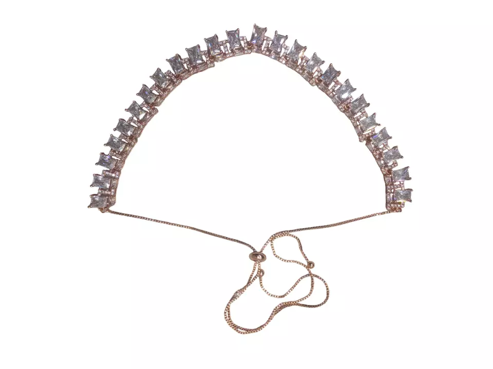 Women Necklace Rose Gold Plated Jewelry Bridal AD Set Earrings Indian Bollywood By Kalra Creations