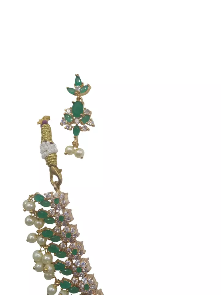 Women Indian Necklace Jewelry Earrings Bollywood Bridal AD Set Gold Plated By Kalra Creations