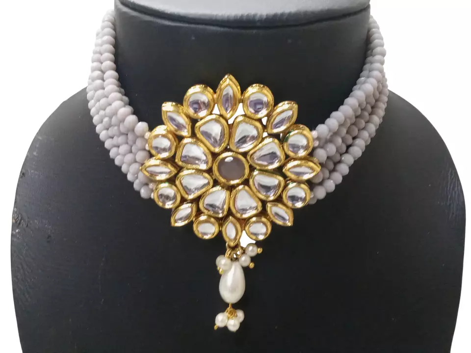 Gold Plated Women Wedding Jewellery Necklace Set Stylish Choker Pendant By Kalra Creations