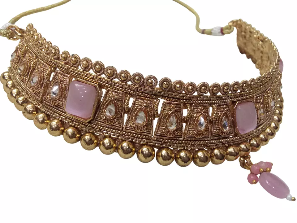 Gold Plated Women Wedding Jewellery Necklace Set Choker Girls Pendant By Kalra Creations
