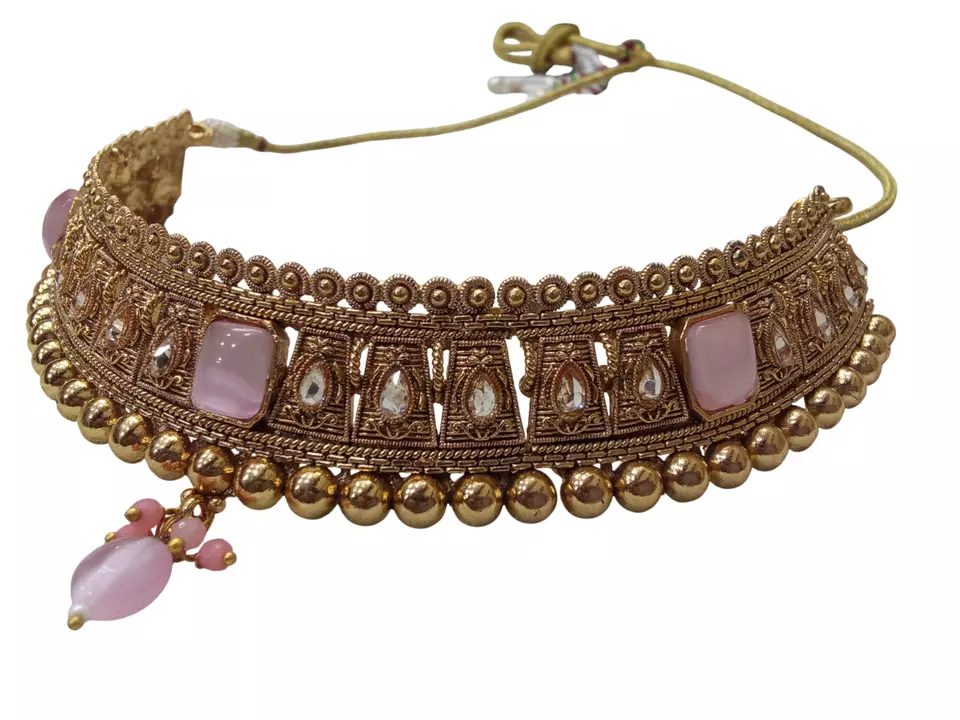 Gold Plated Women Wedding Jewellery Necklace Set Choker Girls Pendant By Kalra Creations