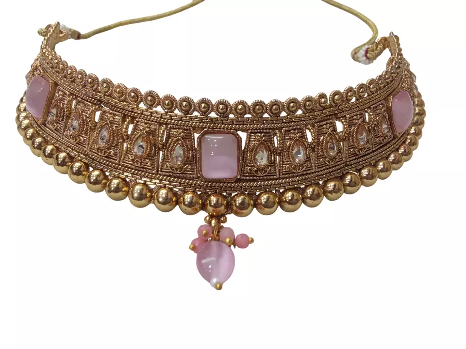 Gold Plated Women Wedding Jewellery Necklace Set Choker Girls Pendant By Kalra Creations