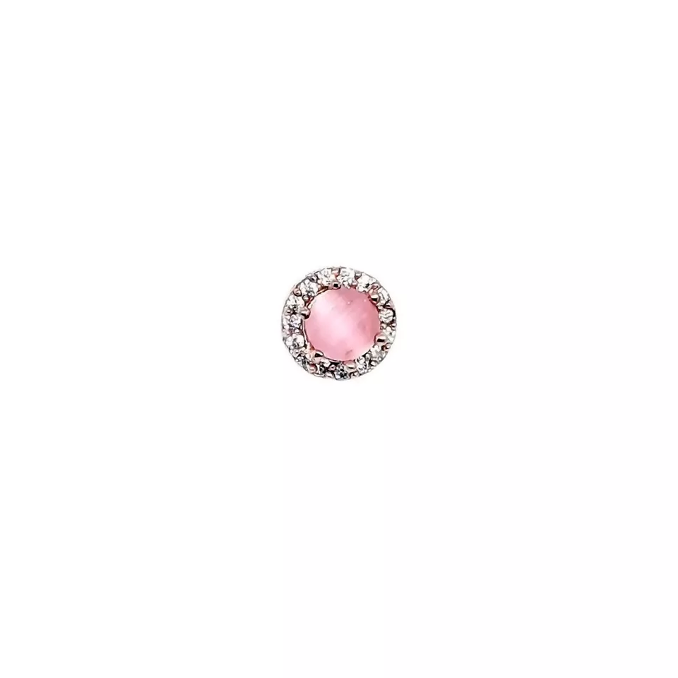 Women Pendant With Tops Earring Indian Rose Gold Plated Pink Stone Copper By Kalra Creations
