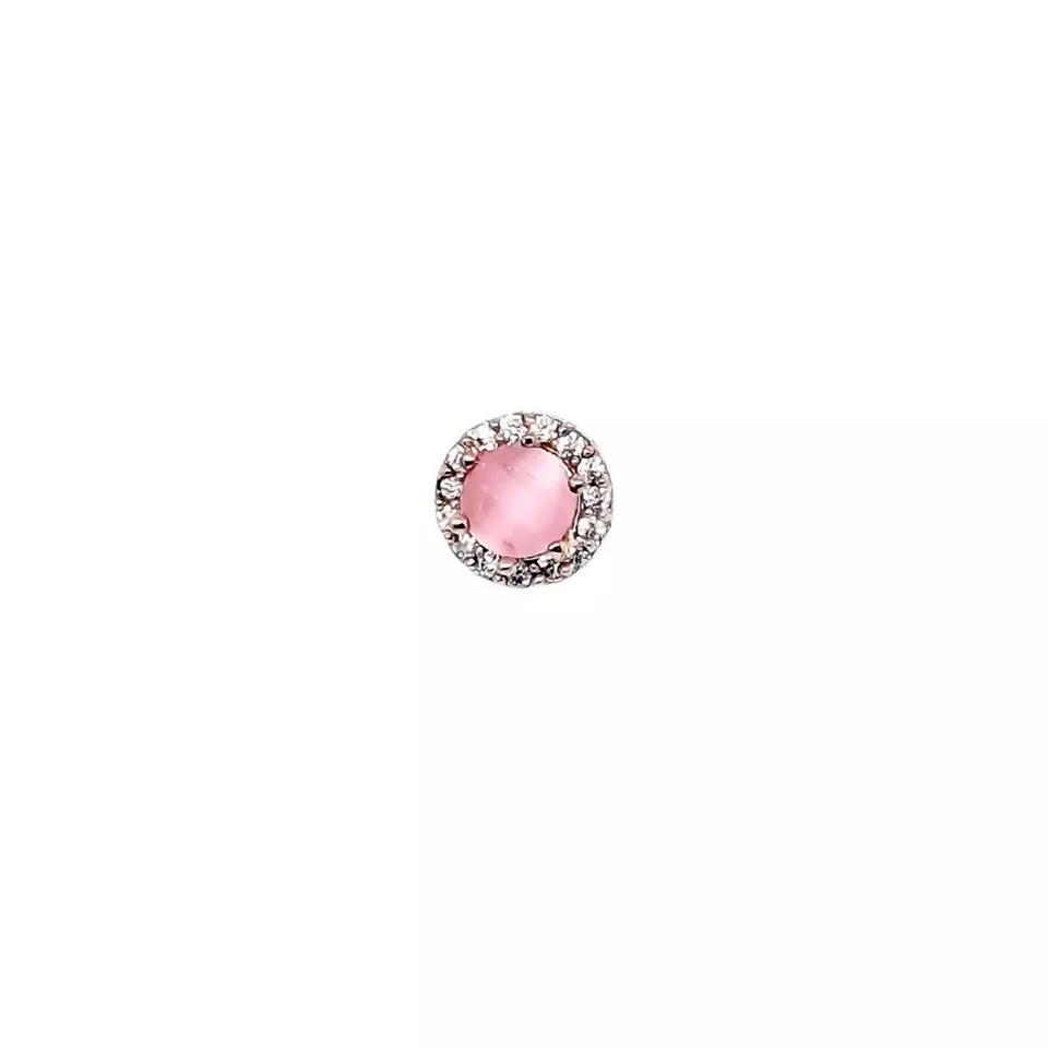 Women Pendant With Tops Earring Indian Rose Gold Plated Pink Stone Copper By Kalra Creations