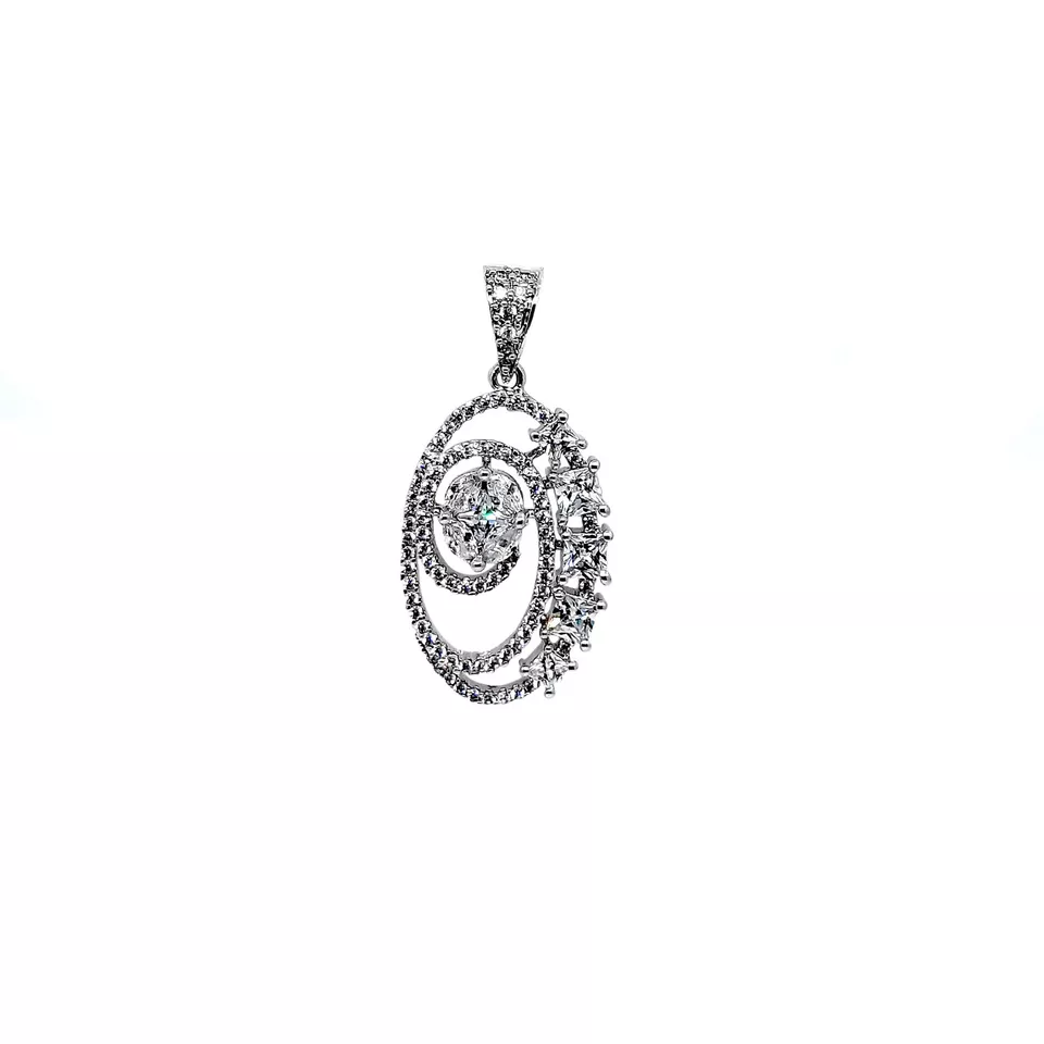 Women Pendant Earrings Indian Bollywood Silver Plated Stone White Jerkin Nags By Kalra Creations