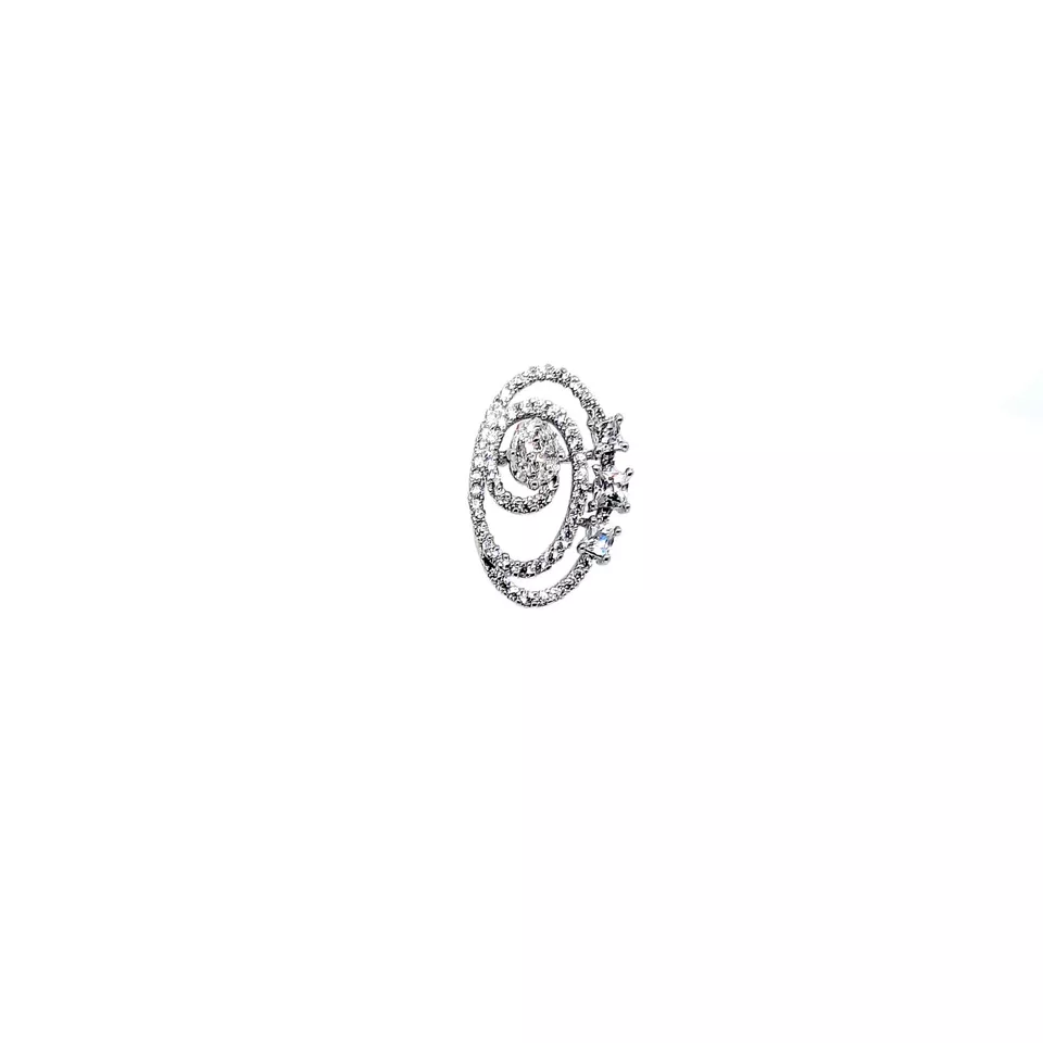 Women Pendant Earrings Indian Bollywood Silver Plated Stone White Jerkin Nags By Kalra Creations