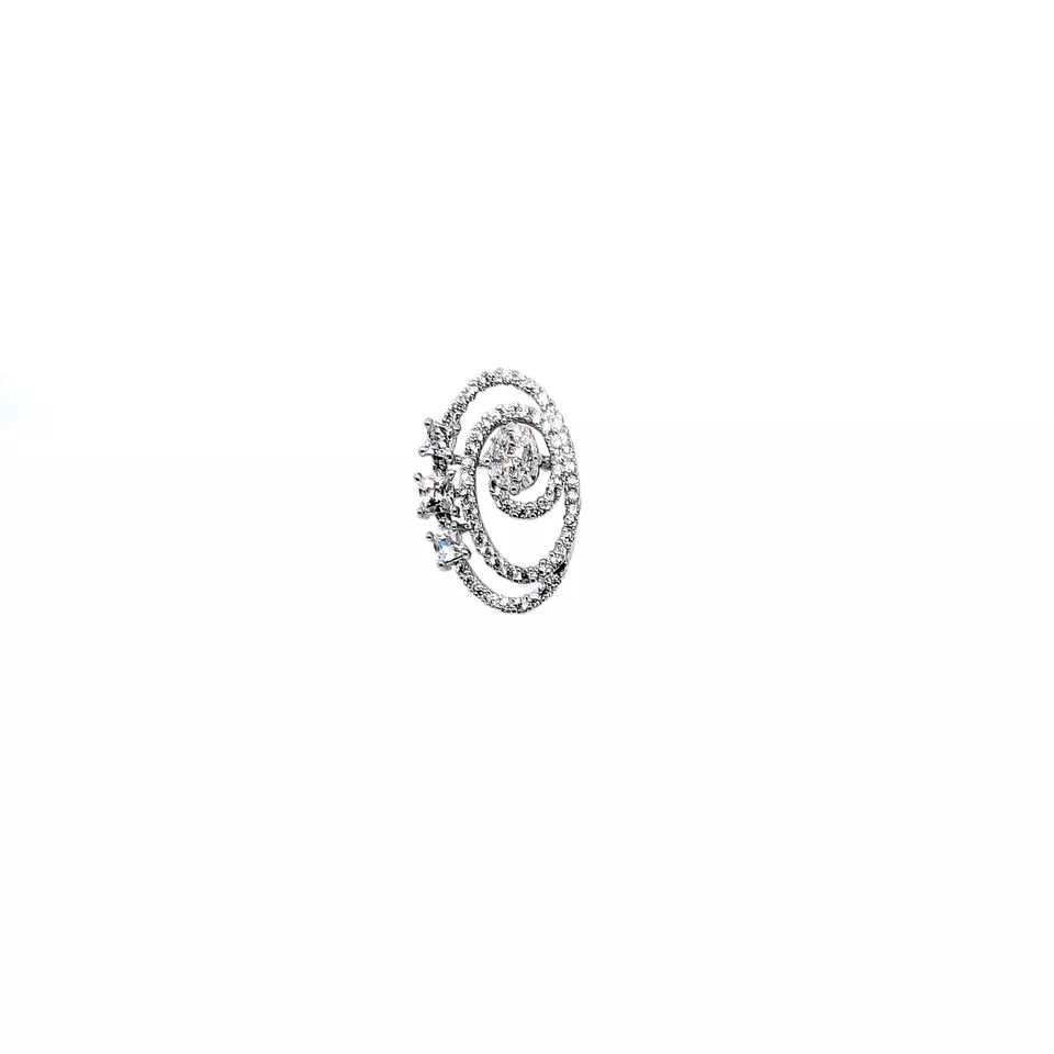 Women Pendant Earrings Indian Bollywood Silver Plated Stone White Jerkin Nags By Kalra Creations