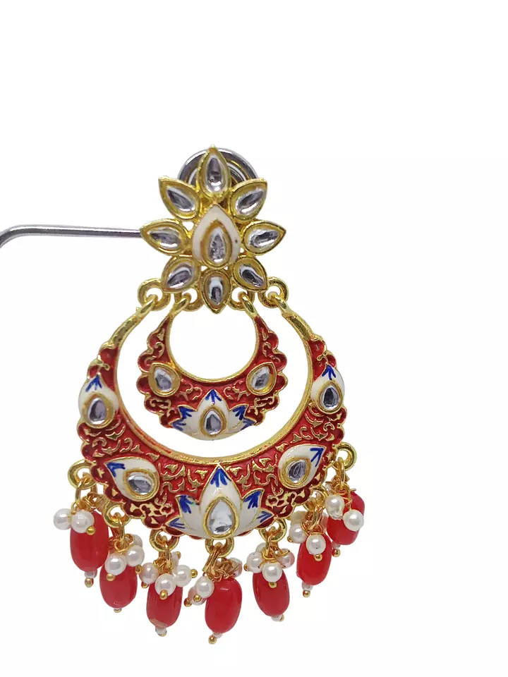 Women Earrings Indian Bollywood Rose Gold Plated Valentine's Day Gift By Kalra Creations