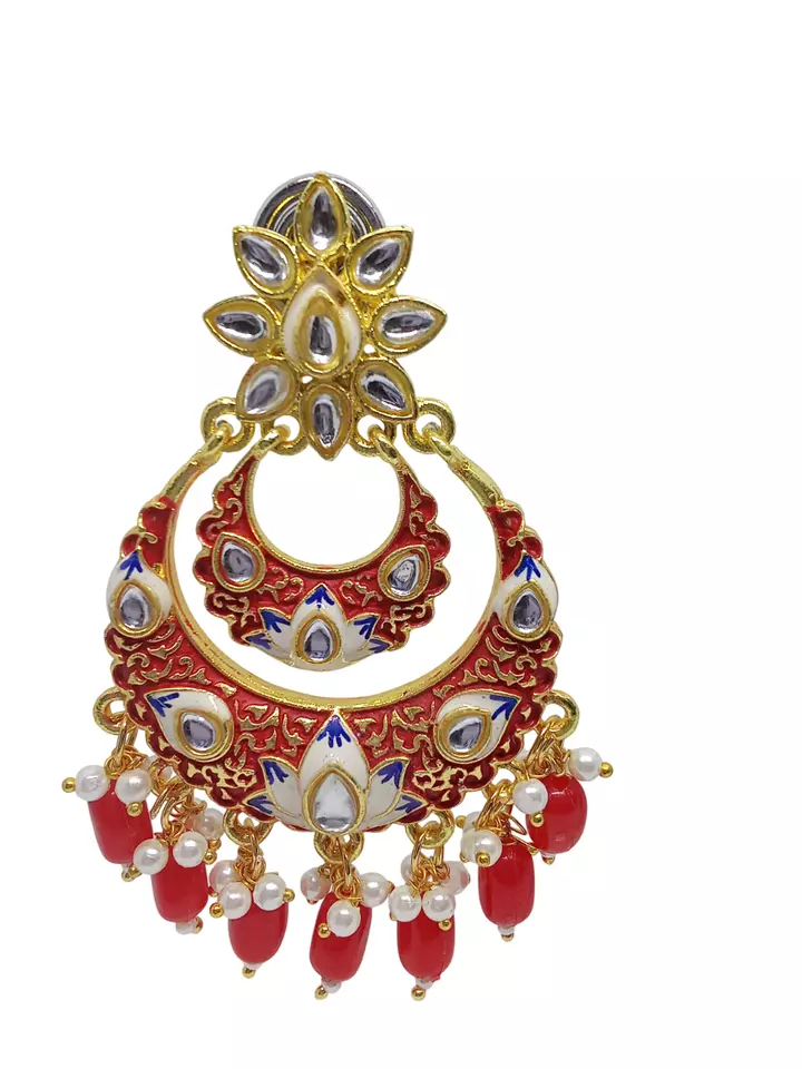 Women Earrings Indian Bollywood Rose Gold Plated Valentine's Day Gift By Kalra Creations