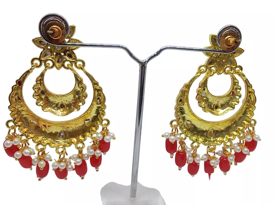 Women Earrings Indian Bollywood Rose Gold Plated Valentine's Day Gift By Kalra Creations