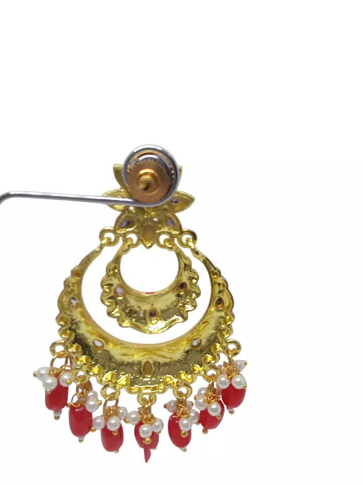 Women Earrings Indian Bollywood Rose Gold Plated Valentine's Day Gift By Kalra Creations