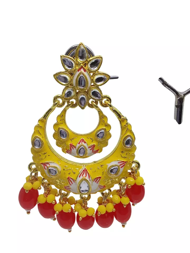 Women Earrings Indian Bollywood Rose Gold Plated Valentine's Day Gift By Kalra Creations