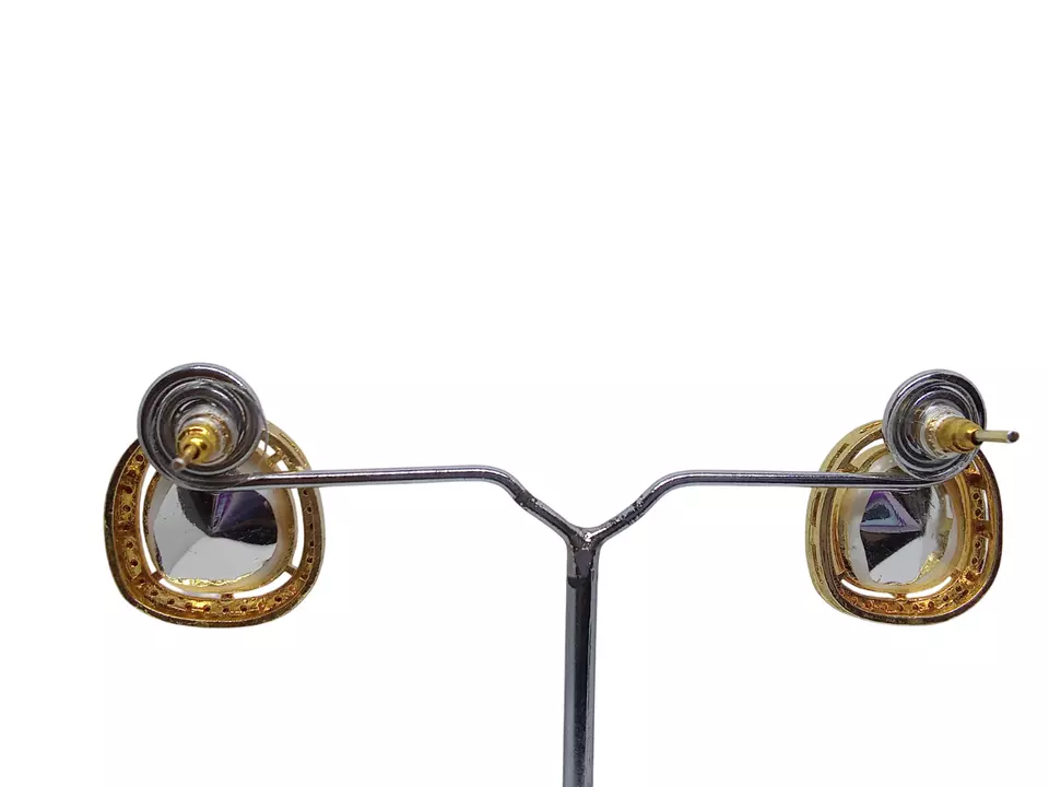 Women Kundan Polki Earrings Indian Bollywood Gold Plated Valentine's Day Gift By Kalra Creations